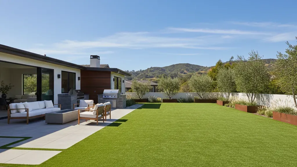 Artificial turf lawn performing well in different climate conditions
