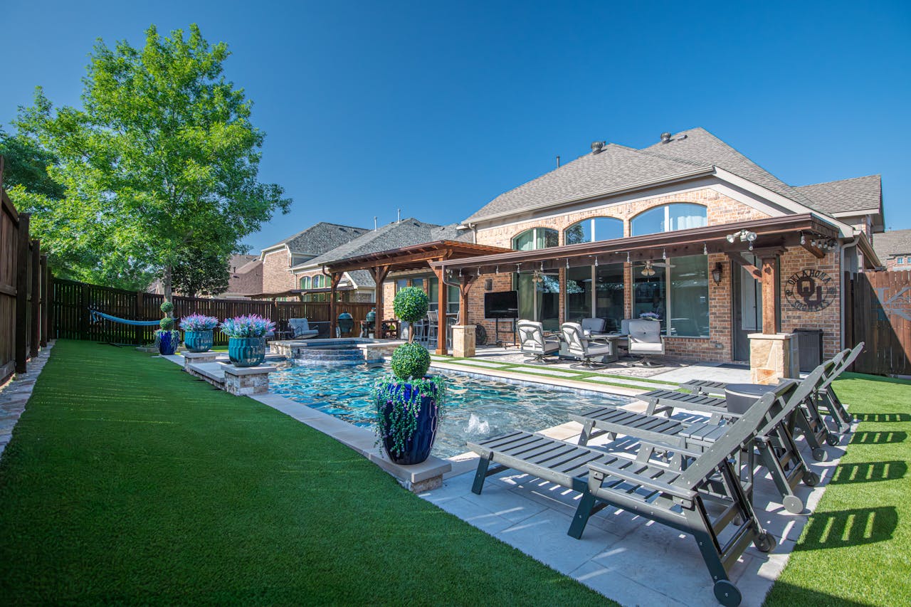 Different synthetic turf product tiers showing varying pile heights and densities